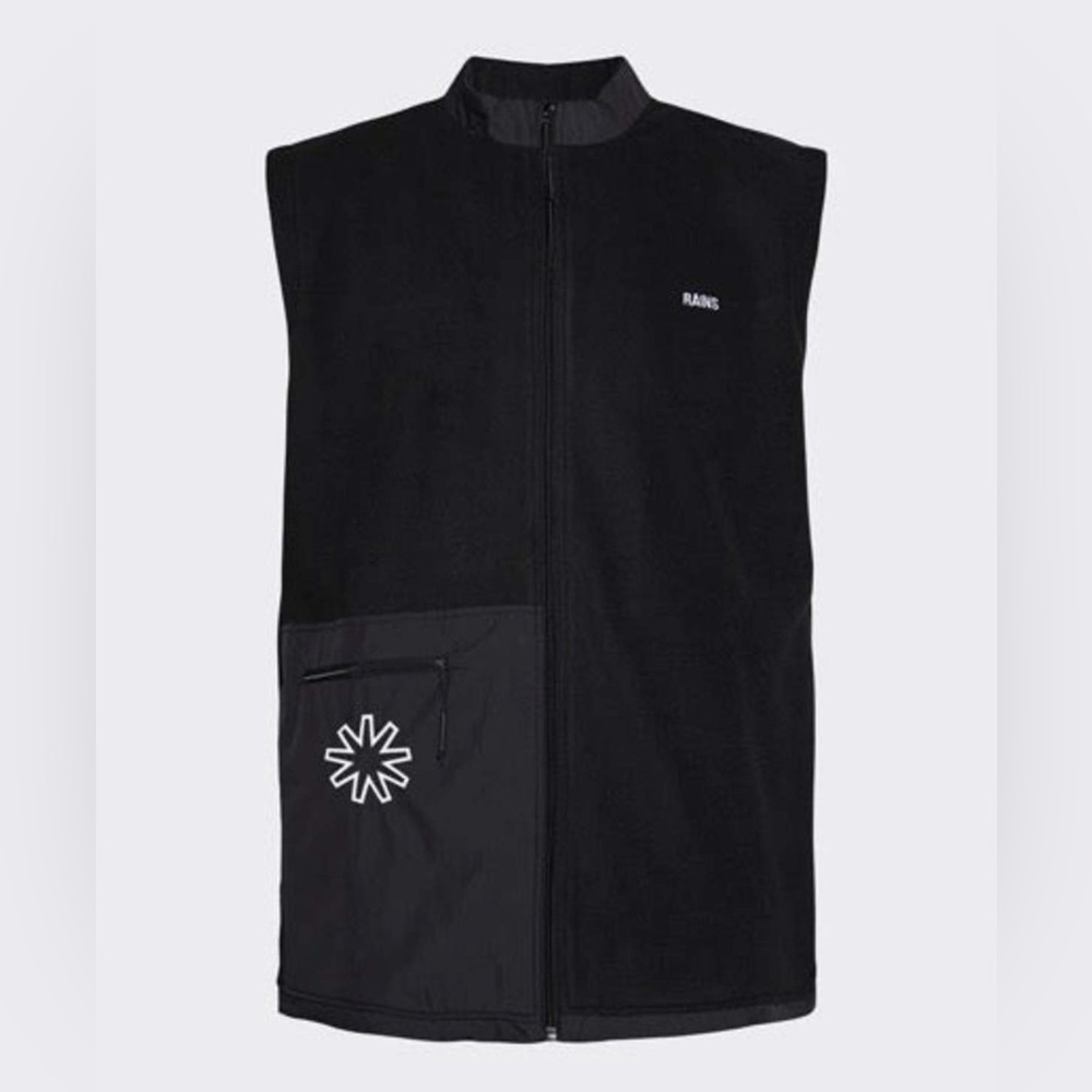 NWT RAINS fleece vest unisex Medium in black
